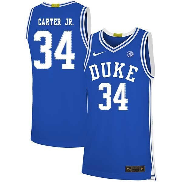 Wendell Carter Jr.34 Blue College Football Jersey football jersey product view 1