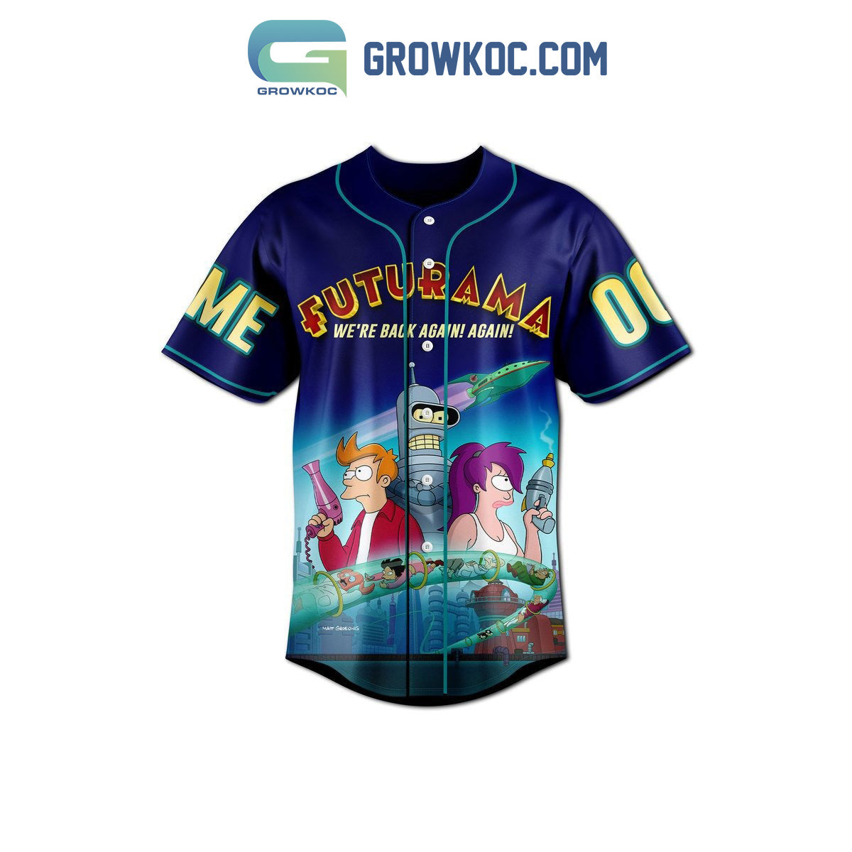 We’re Never Too Old For Futurama Personalized Baseball Jersey baseball jersey product view 2