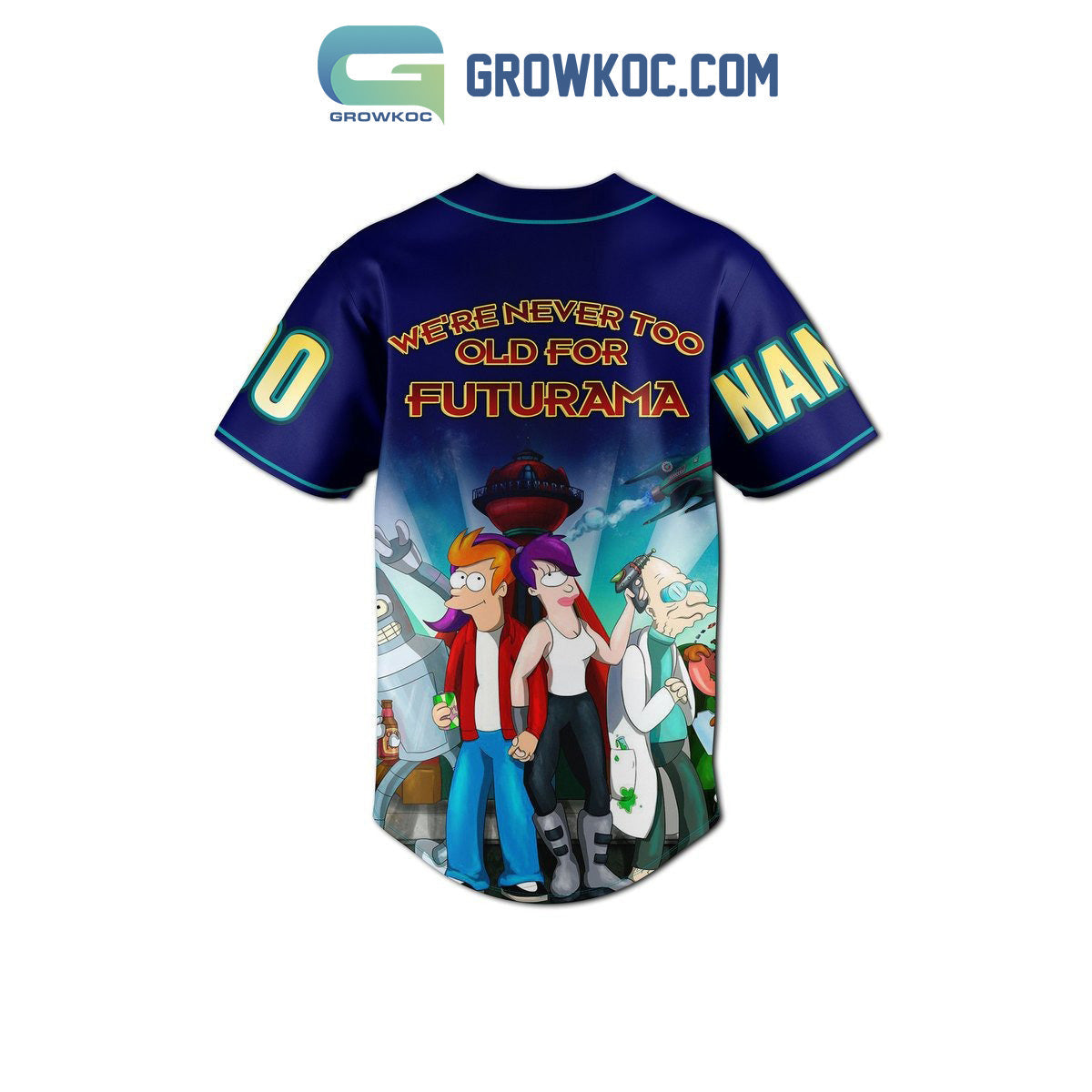 We’re Never Too Old For Futurama Personalized Baseball Jersey baseball jersey product view 3