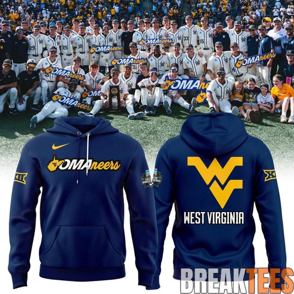 West Virginia Mountaineers 2026 NCAA Mens Baseball Omaha College World Series Hoodie Navy - T-Shirt, Sweatshirt, Hoodie
