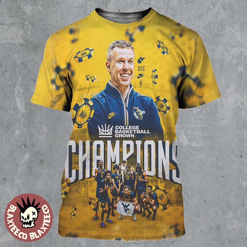 West Virginia Mountaineers Mens Basketball 2026 College Basketball Crown Champions All Over Print Shirt - T-Shirt, Sweatshirt, Hoodie