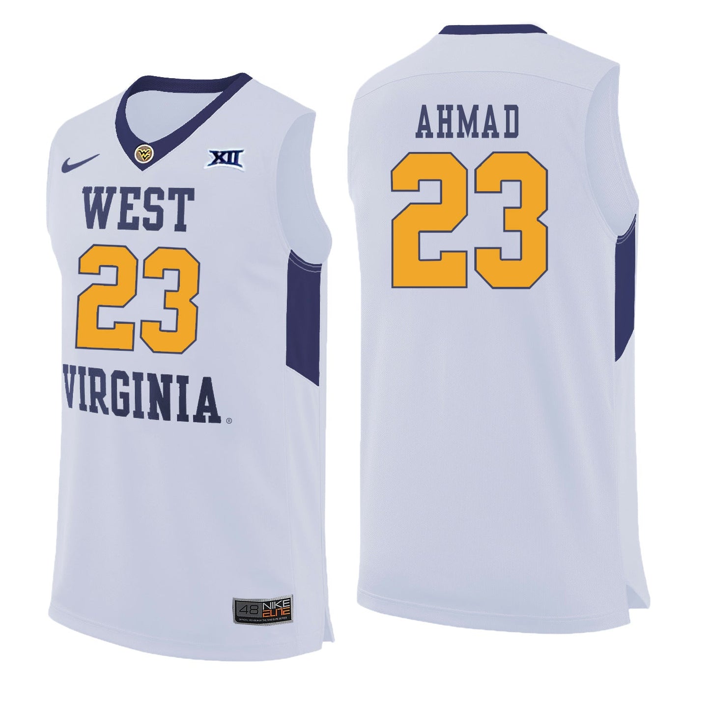 West Virginia Ahmad 23 White College Football Jersey football jersey product view 1