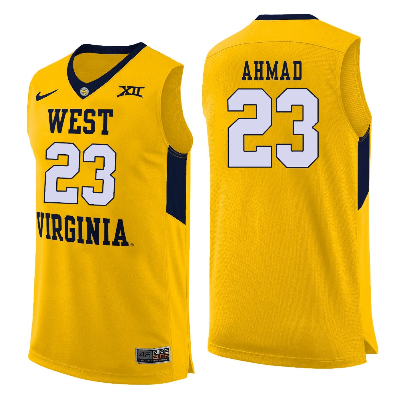 West Virginia Ahmad 23 Yellow College Football Jersey football jersey product view 1