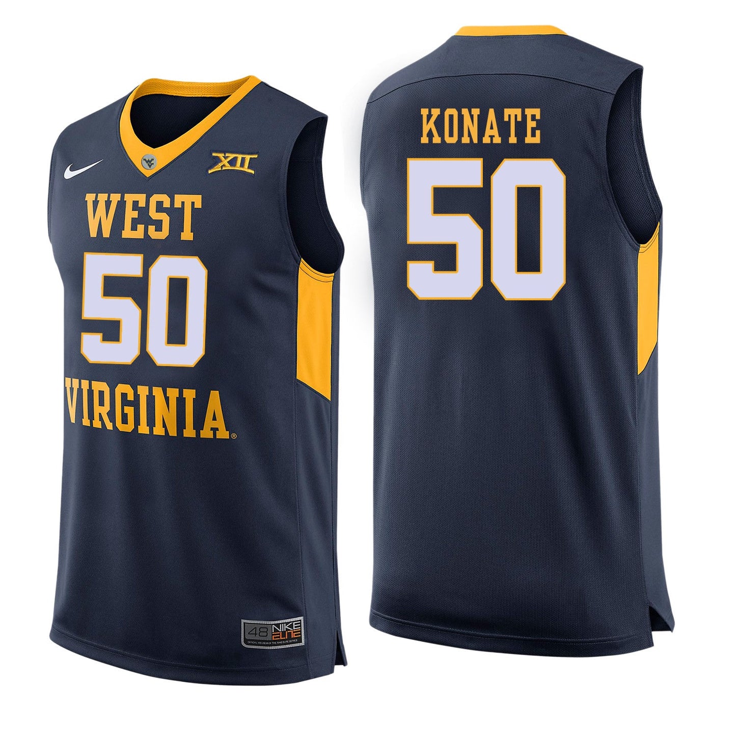 West Virginia Konate 50 Blue College Football Jersey football jersey product view 1