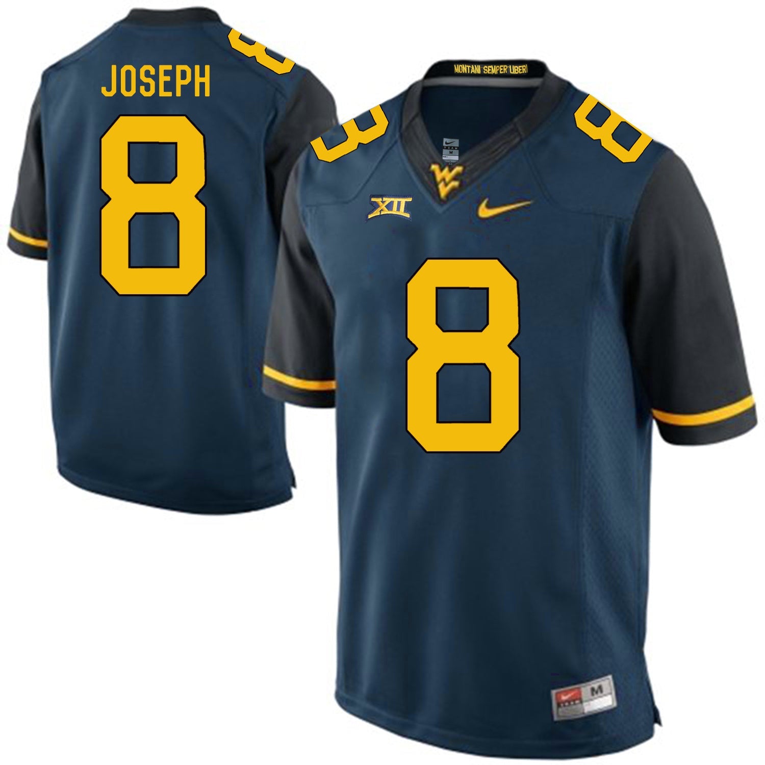 West Virginia Mountaineers Karl Joseph 8 Blue College Football Jersey football jersey product view 1