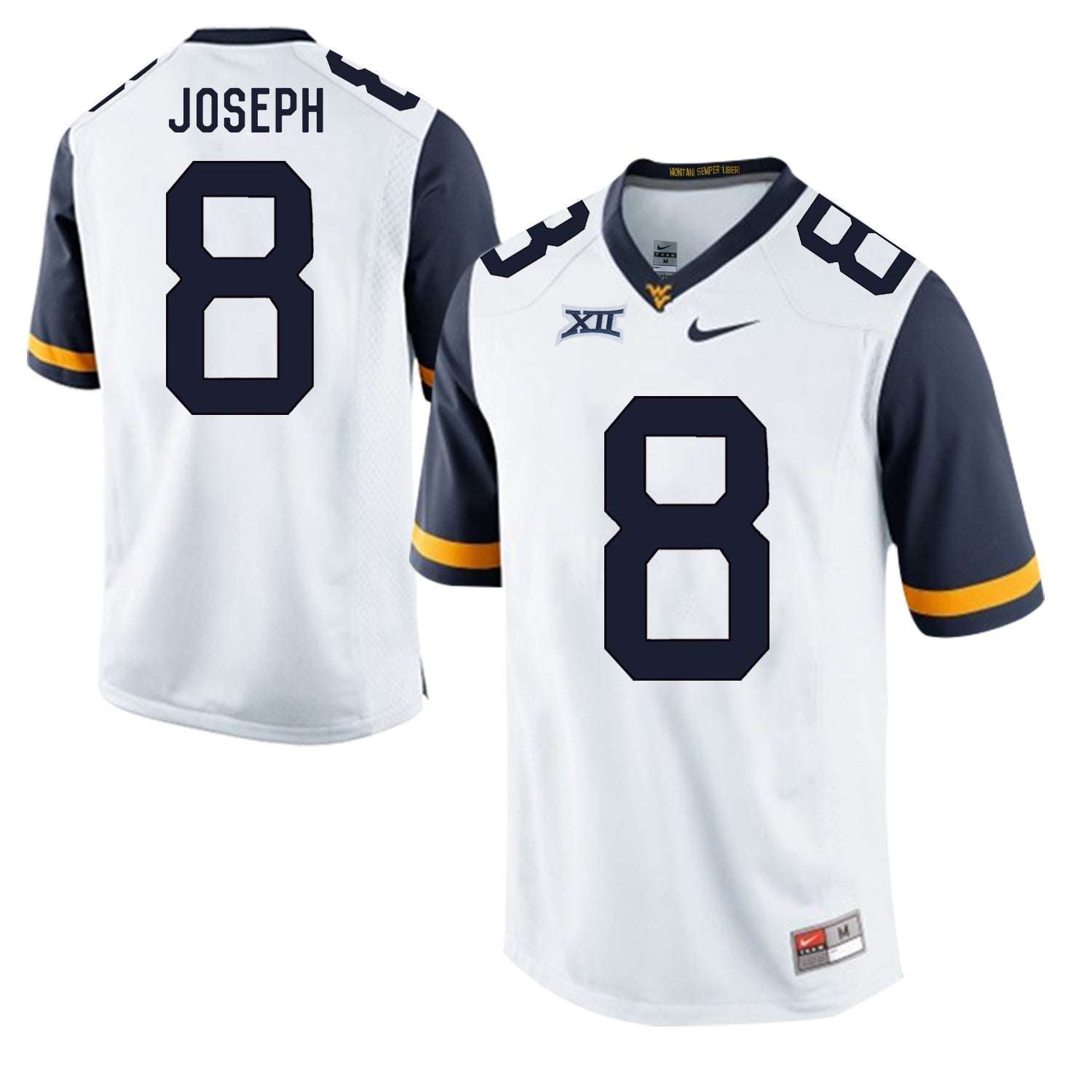 West Virginia Mountaineers Karl Joseph 8 White College Football Jersey football jersey product view 1