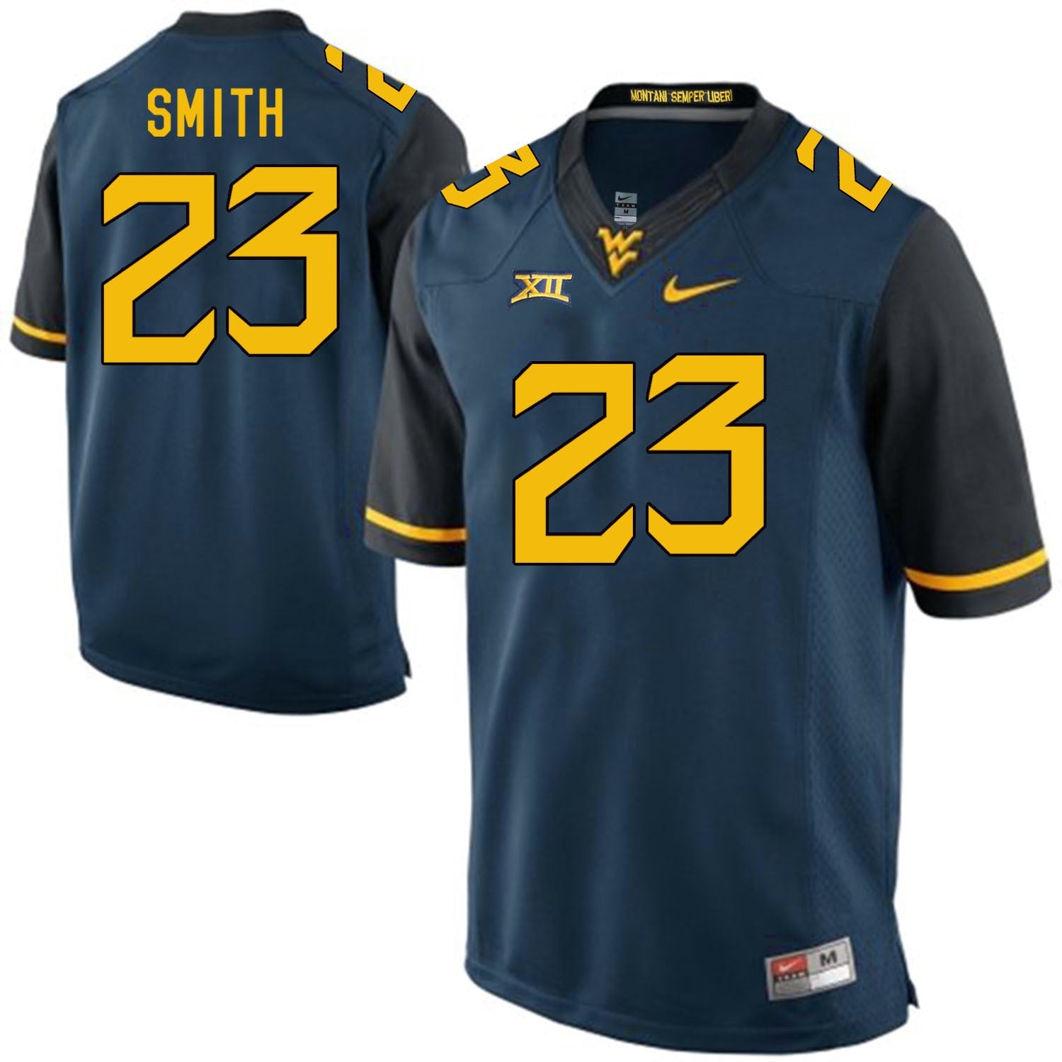 West Virginia Mountaineers SMITH 23 Blue College Football Jersey football jersey product view 1