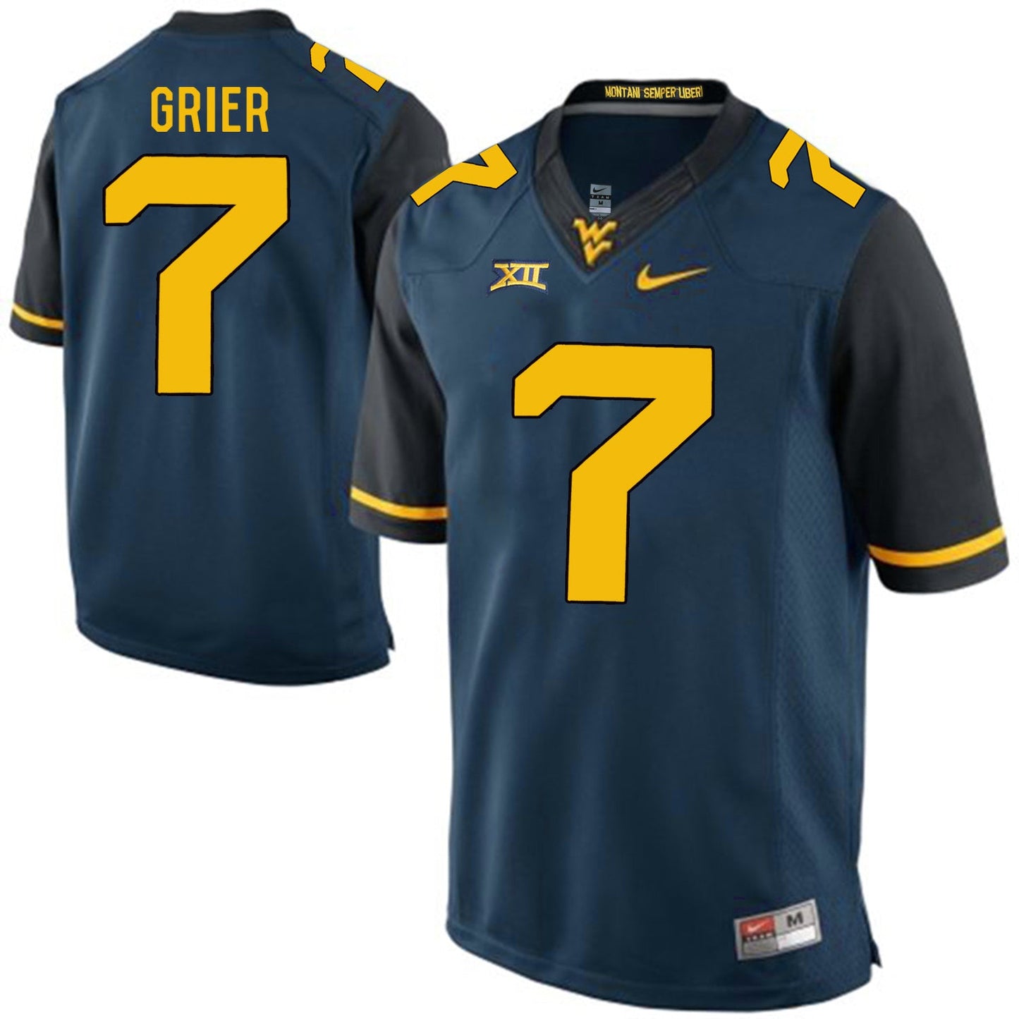 West Virginia Mountaineers Will Grier 7 Blue College Football Jersey football jersey product view 1
