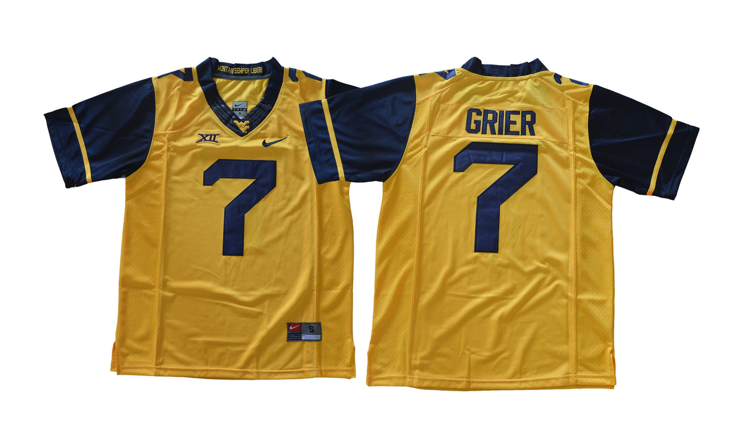 West Virgnia 7 Yellow College Football Jersey football jersey product view 1