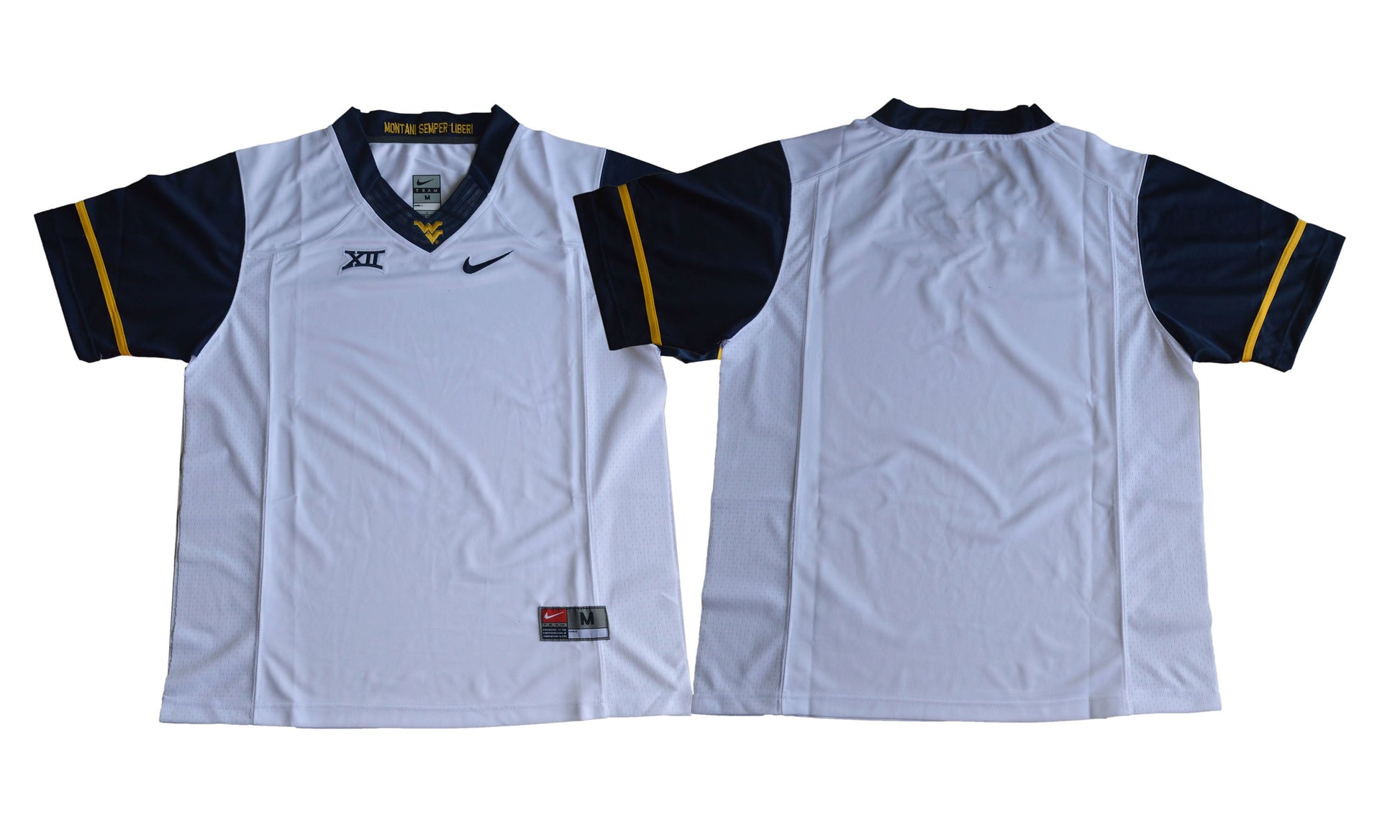 West Virgnia Blank White College Football Jersey football jersey product view 1