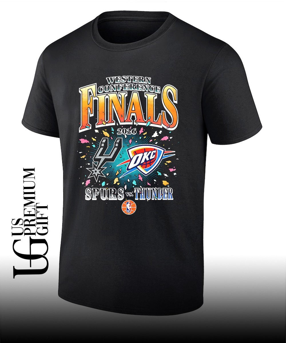 Western Conference Finals NBA 2026 San Antonio Spurs vs Oklahoma City Thunder basketball logo shirt - T-Shirt, Sweatshirt, Hoodie