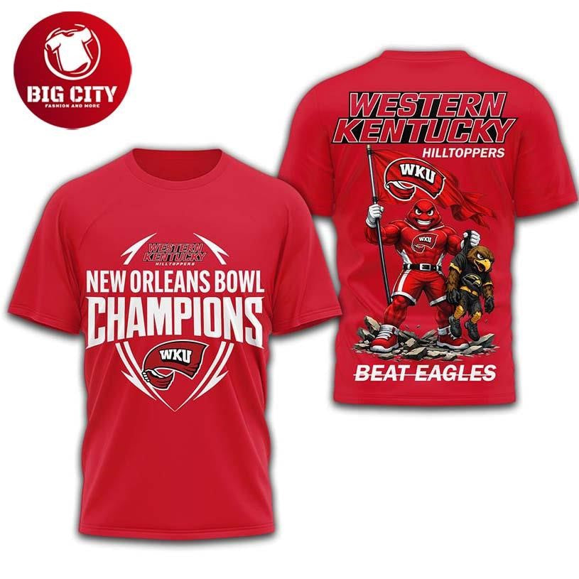 Western Kentucky Hilltoppers NCAA New Orleans Bowl Champions Two Sided Shirt Unisex T-shirt, Sweatshirt, Hoodie, Long Sleeve Tee - T-Shirt, Sweatshirt, Hoodie