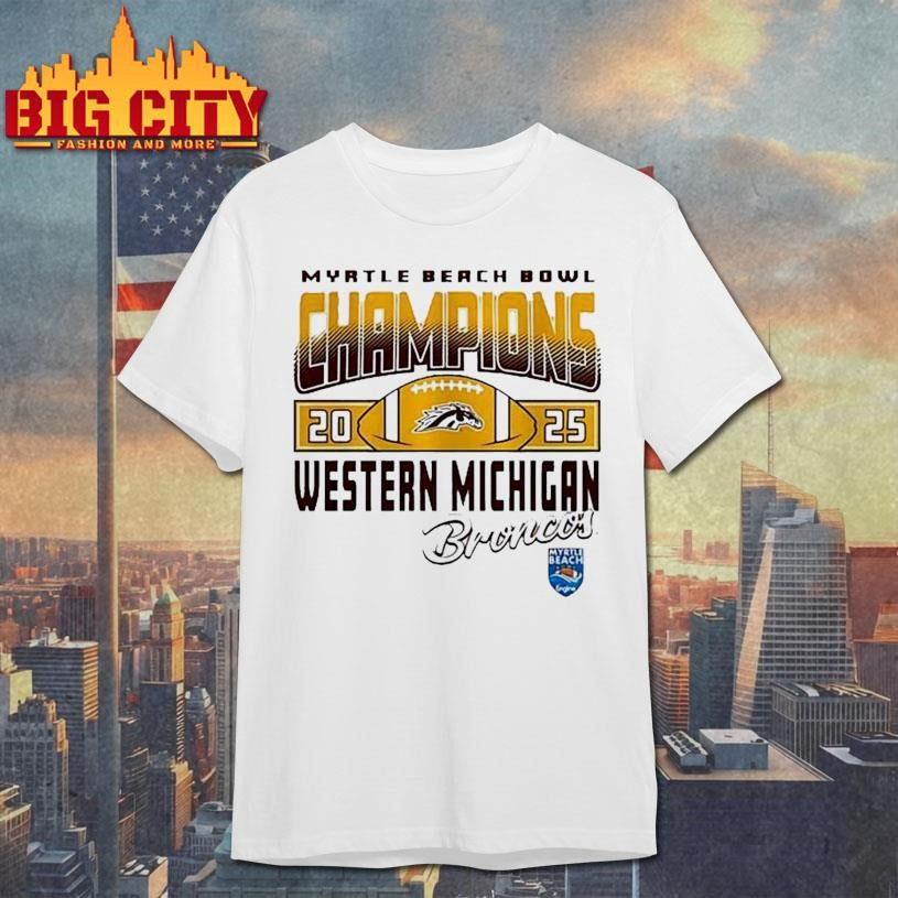 Western Michigan Broncos 2025 Myrtle Beach Bowl Champions Logo Vintage Shirt Unisex T-shirt, Sweatshirt, Hoodie, Long Sleeve Tee - T-Shirt, Sweatshirt, Hoodie
