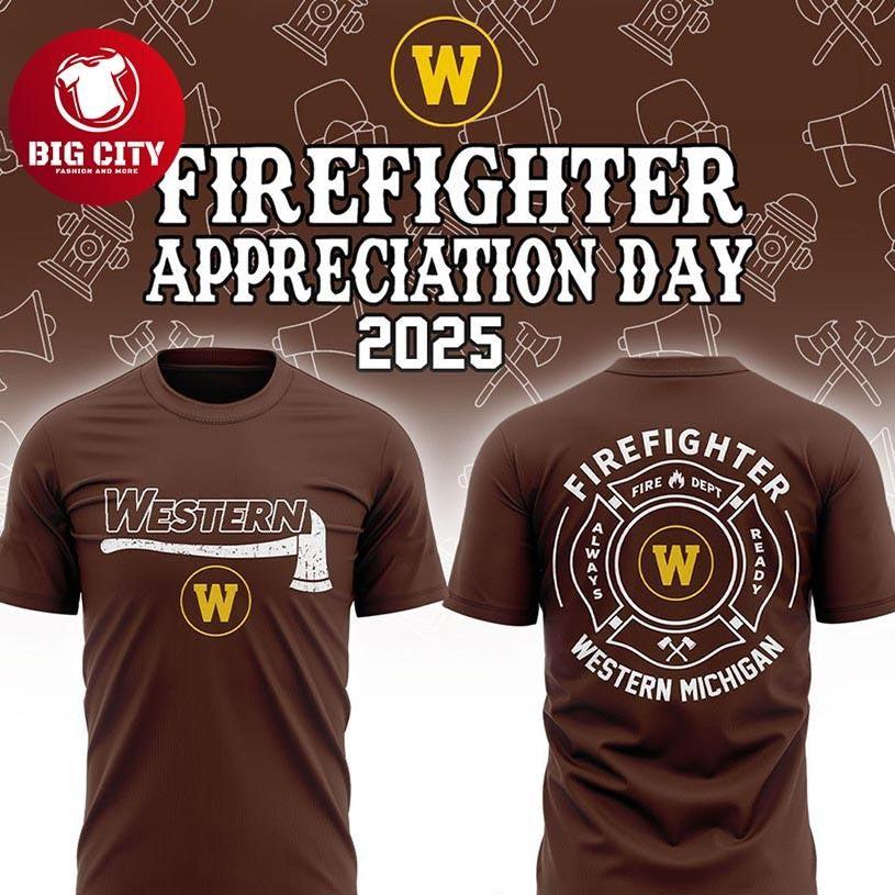 Western Michigan Broncos Firefighter Appreciation 2025 Gameday Two Sided Shirt Unisex T-shirt, Sweatshirt, Hoodie, Long Sleeve Tee - T-Shirt, Sweatshirt, Hoodie