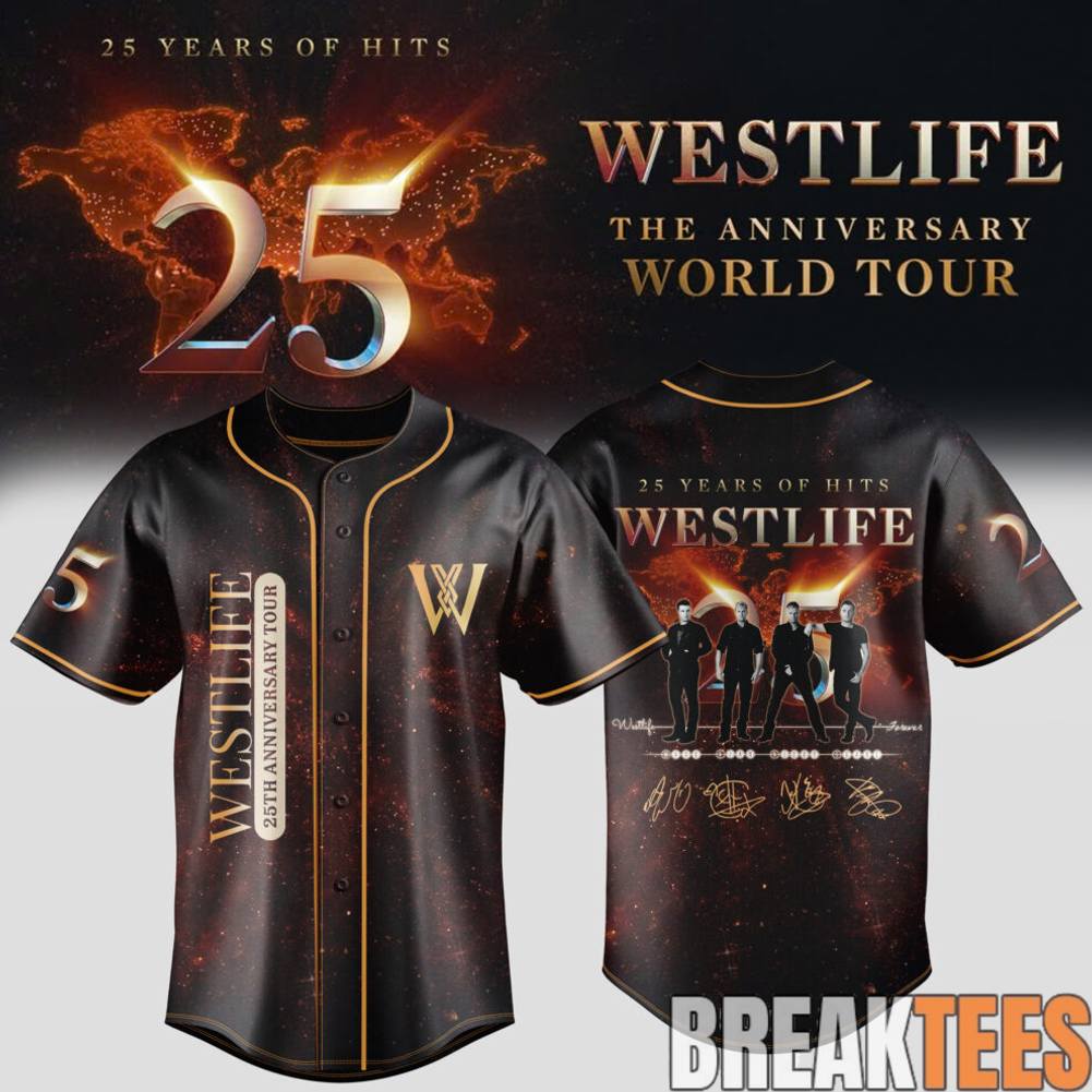 Westlife 25th Anniversary World Tour Golden Memories Baseball Jersey Unisex T-shirt, Sweatshirt, Hoodie, Long Sleeve Tee - T-Shirt, Sweatshirt, Hoodie