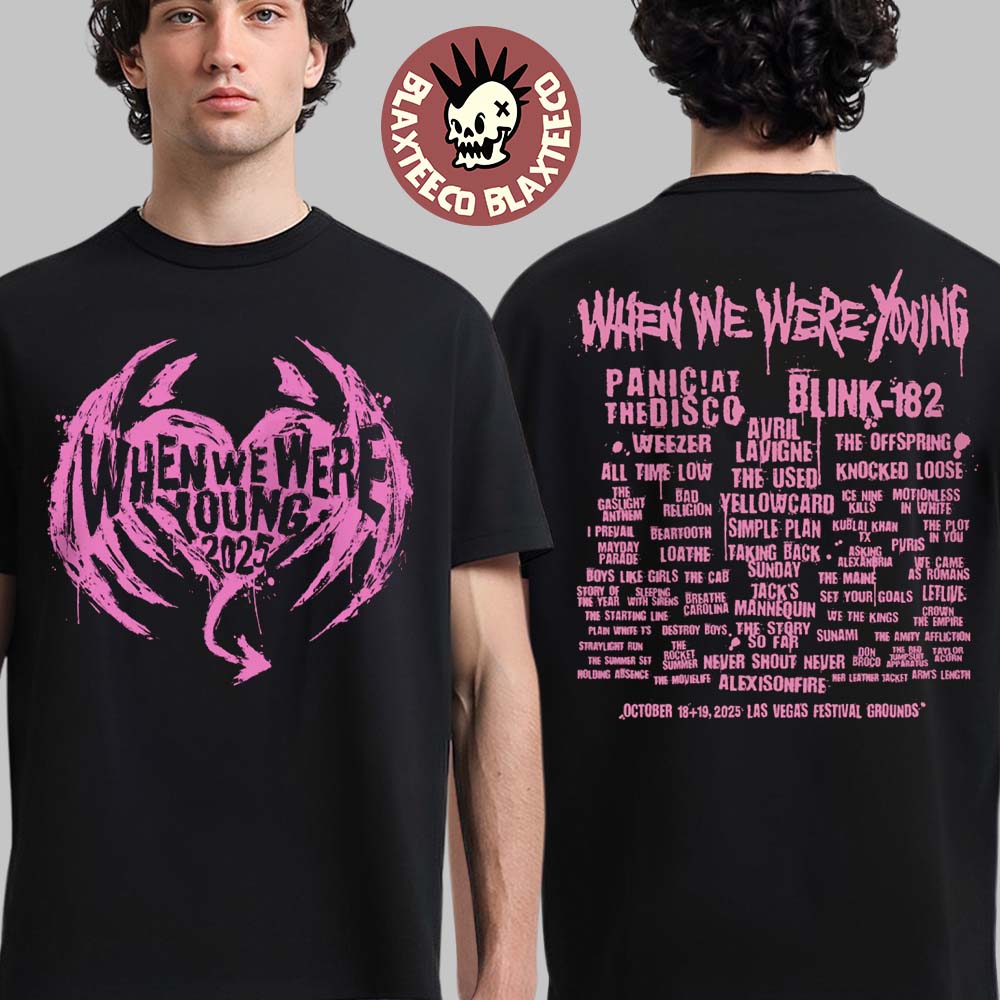 When We Were Young Festival 2025 Exclusive Merch Tee On October 18-19 2025 In Las Vegas Winged Heart Lineup T-Shirt - T-Shirt, Sweatshirt, Hoodie