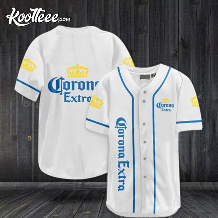 White Corona Extra Beer Lover Baseball Jersey baseball jersey product view 1