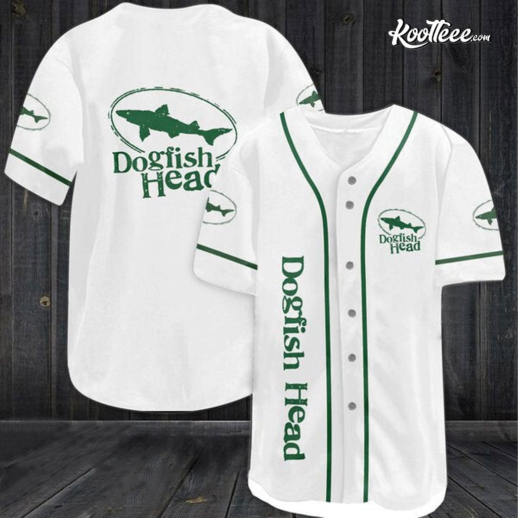White Dogfish Head Baseball Jersey baseball jersey product view 1