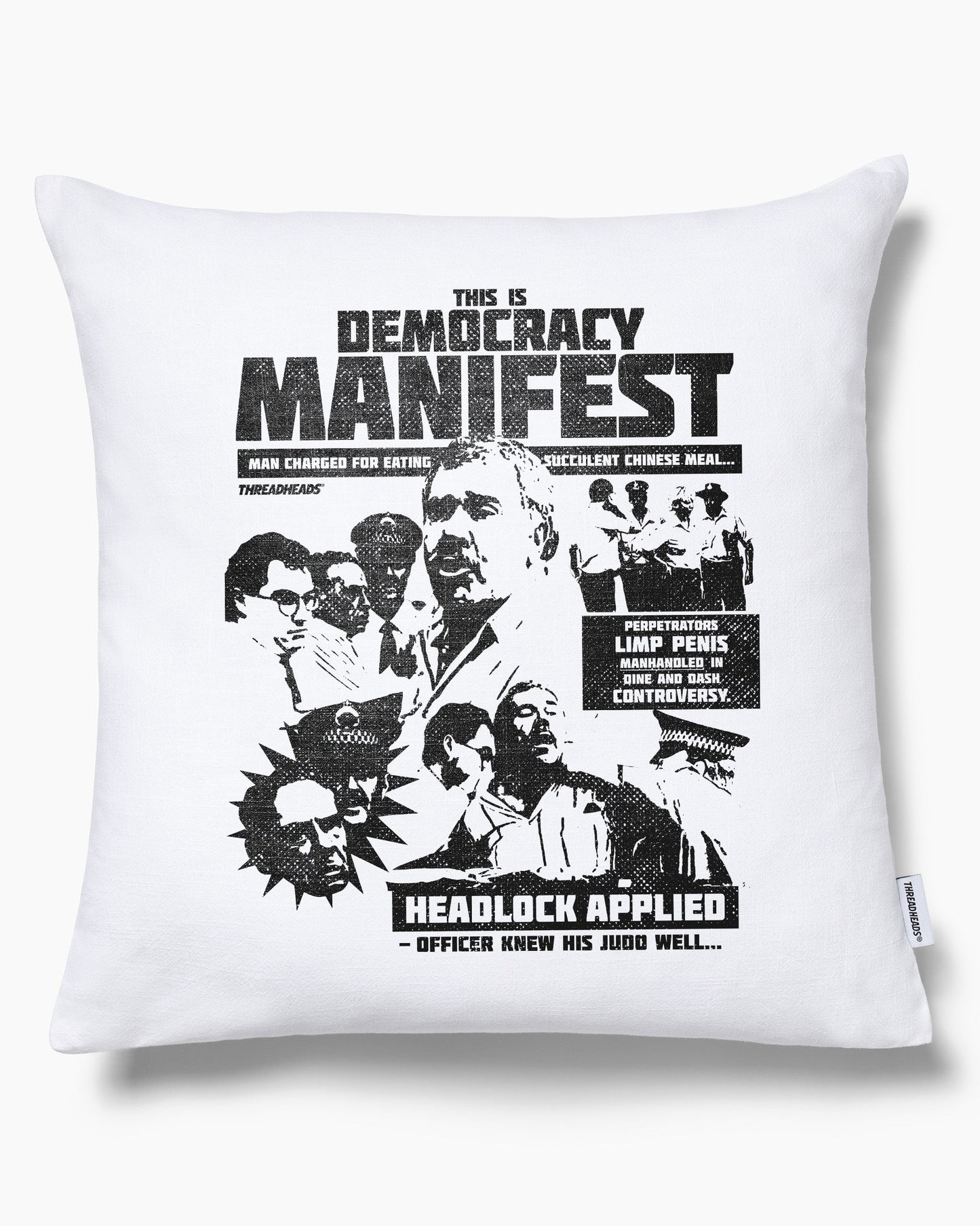 Democracy Manifest: Tabloid Edition Cushion Unisex T-shirt, Sweatshirt, Hoodie, Long Sleeve Tee - T-Shirt, Sweatshirt, Hoodie