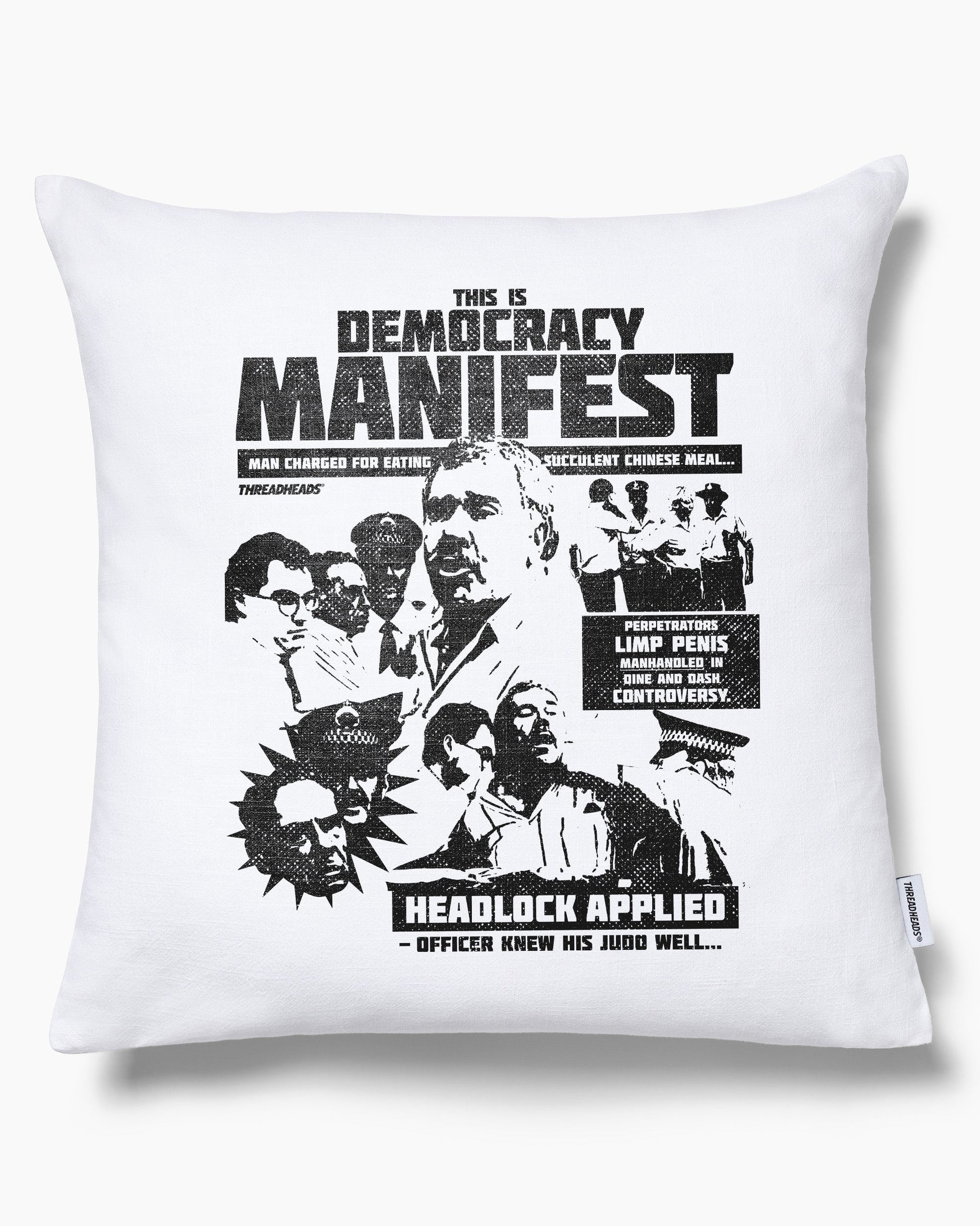 Democracy Manifest: Tabloid Edition Cushion Unisex T-shirt, Sweatshirt, Hoodie, Long Sleeve Tee - T-Shirt, Sweatshirt, Hoodie