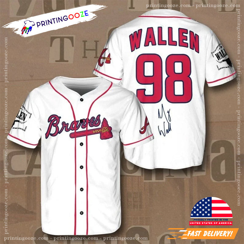 White Wallen 98 Braves Adult Baseball Jersey baseball jersey product view 1