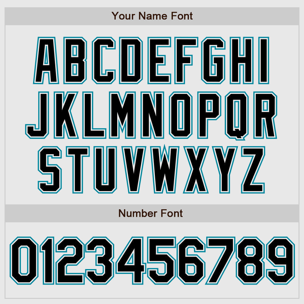 Custom White Black Pinstripe Black-Teal Authentic Baseball Jersey baseball jersey product view 5