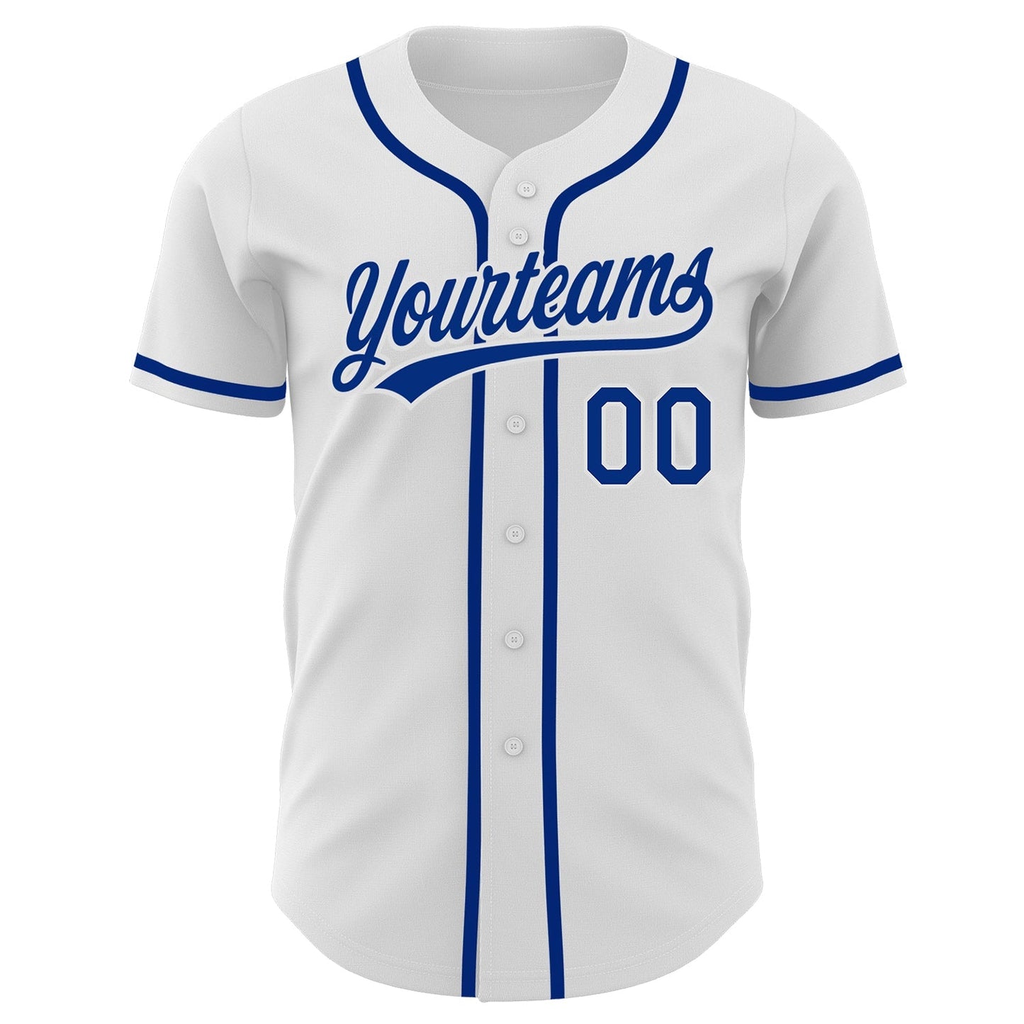Custom White Royal Authentic Baseball Jersey baseball jersey product view 2