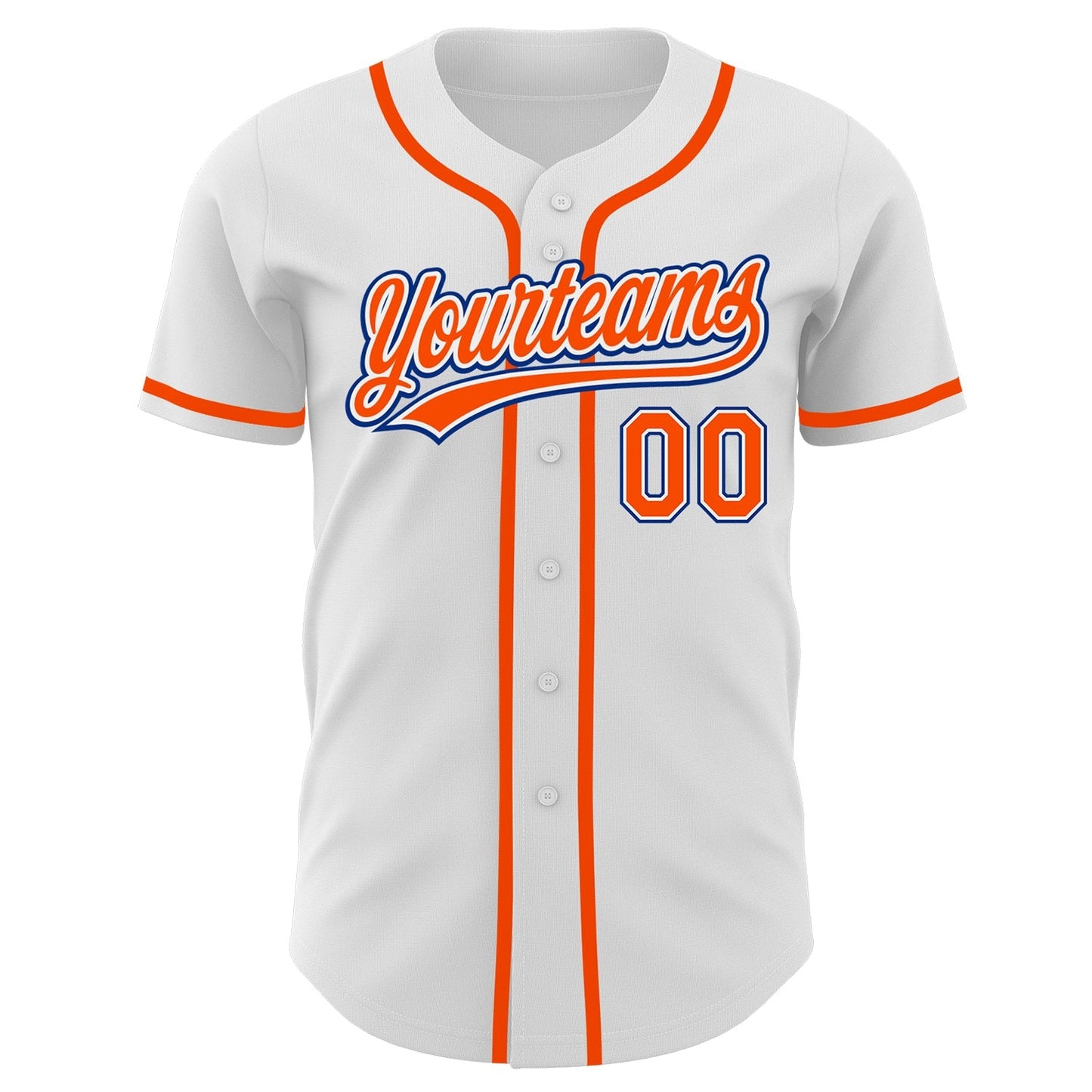 Custom White Orange-Royal Authentic Baseball Jersey baseball jersey product view 2