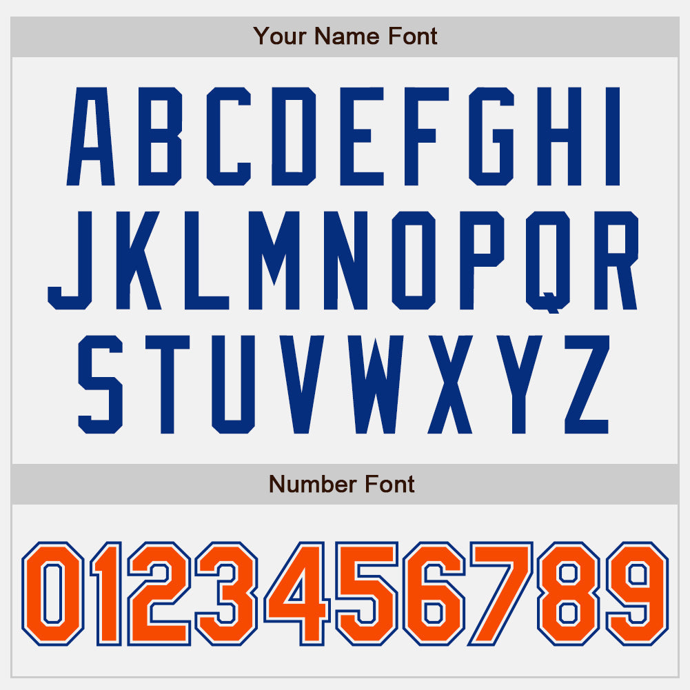 Custom White Orange-Royal Authentic Baseball Jersey baseball jersey product view 5