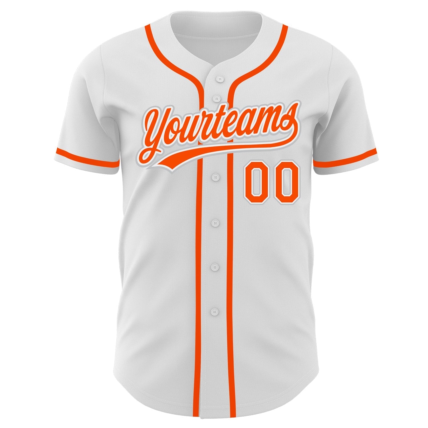 Custom White Orange-Gray Authentic Baseball Jersey baseball jersey product view 2