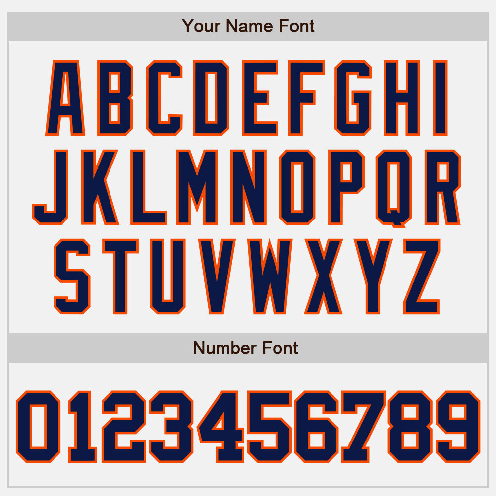 Custom White Navy Pinstripe Navy-Orange Authentic Baseball Jersey baseball jersey product view 5