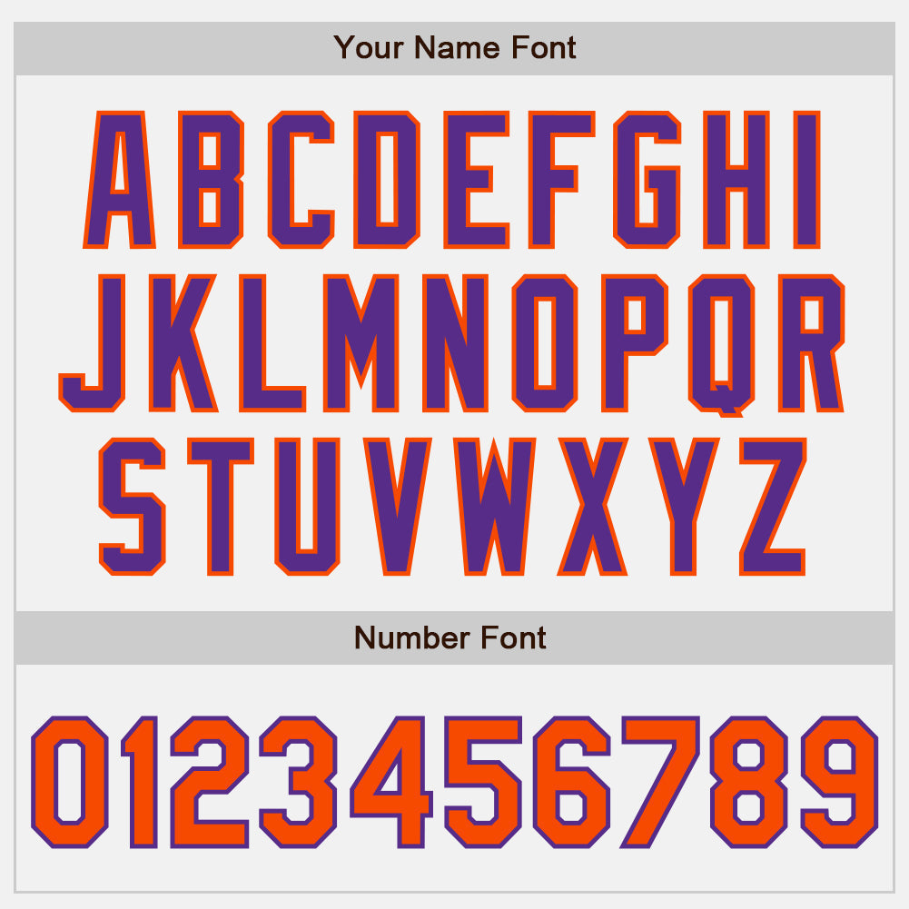 Custom White Purple Pinstripe Orange Authentic Baseball Jersey baseball jersey product view 5