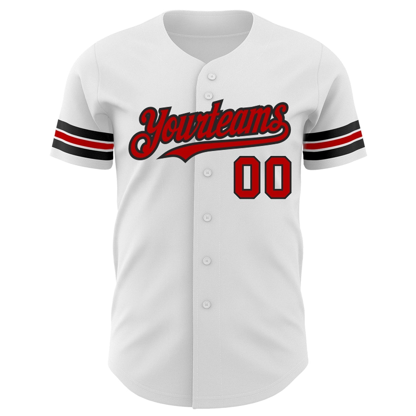 Custom White Red-Black Authentic Baseball Jersey baseball jersey product view 2
