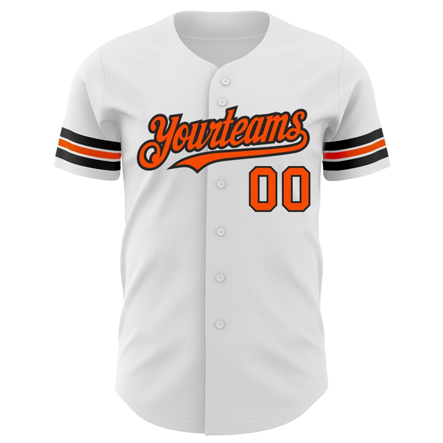 Custom White Orange-Black Authentic Baseball Jersey baseball jersey product view 2
