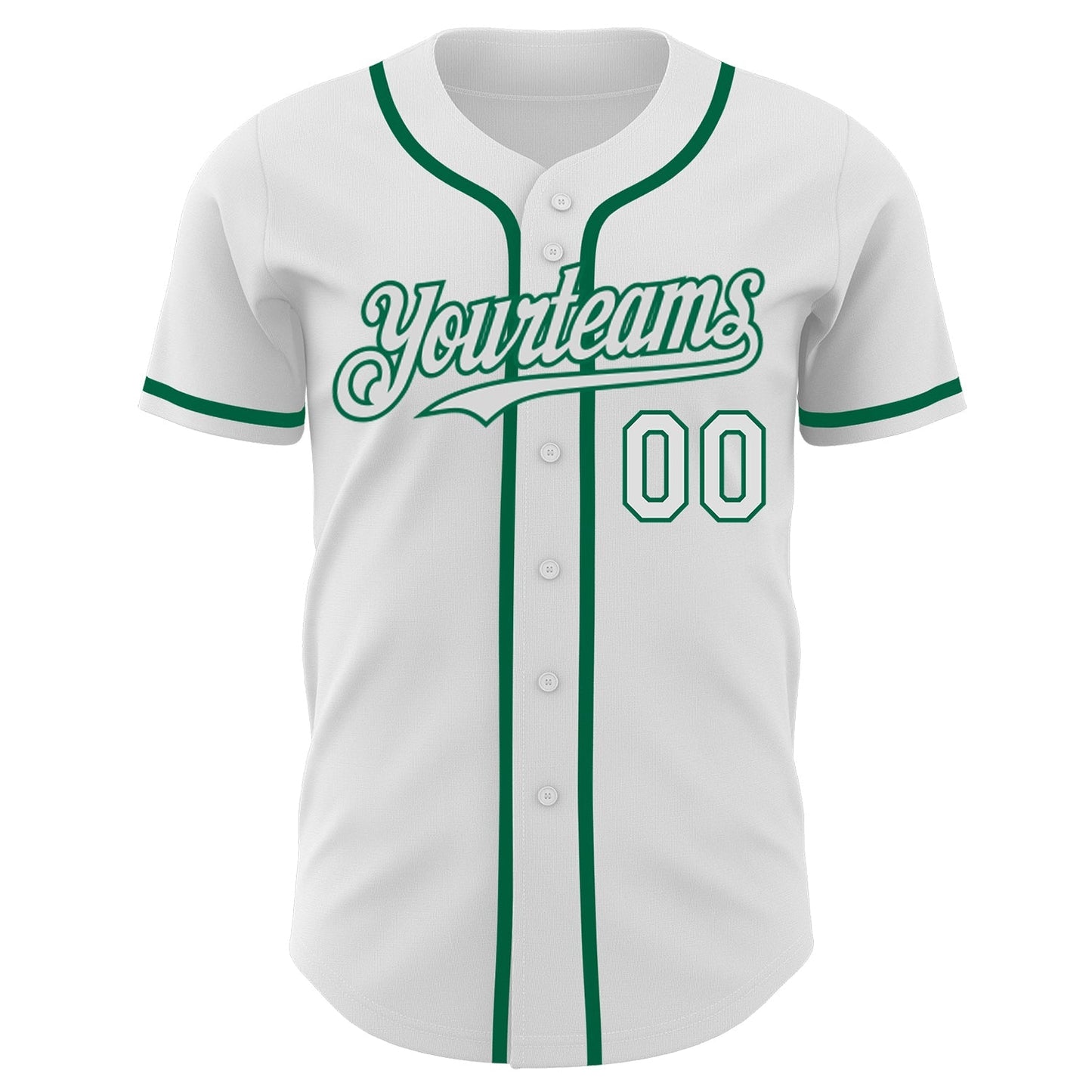 Custom White Kelly Green Authentic Baseball Jersey baseball jersey product view 2