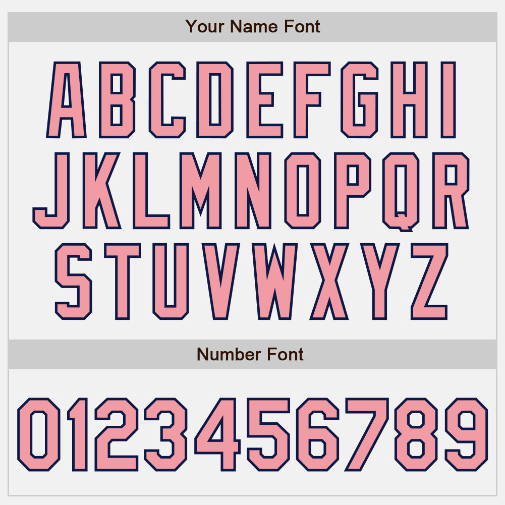 Custom White (Navy Medium Pink Pinstripe) Medium Pink-Navy Authentic Baseball Jersey baseball jersey product view 5