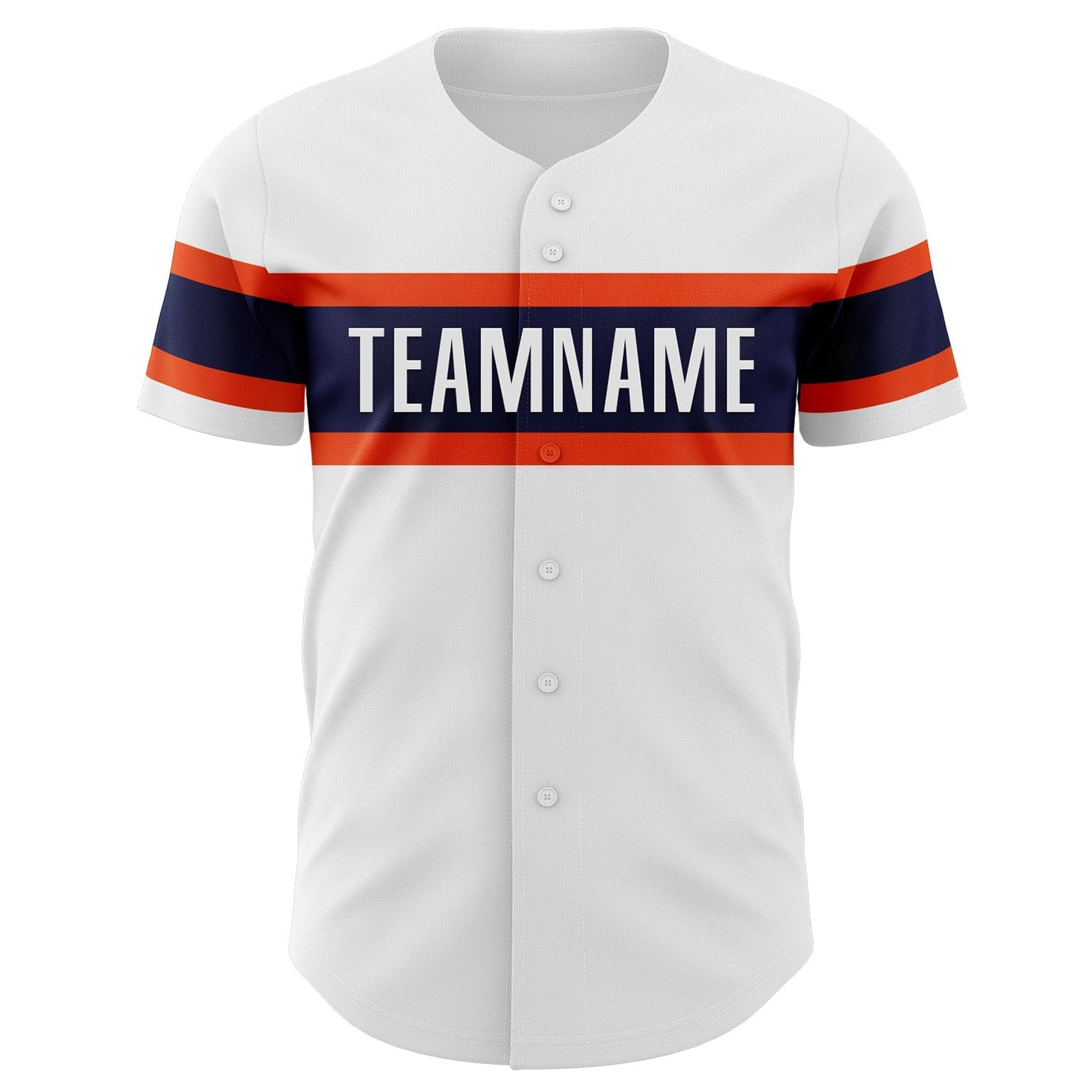 Custom White Navy-Orange Authentic Baseball Jersey baseball jersey product view 2