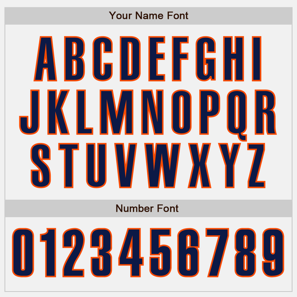 Custom White Navy-Orange Authentic Baseball Jersey baseball jersey product view 5