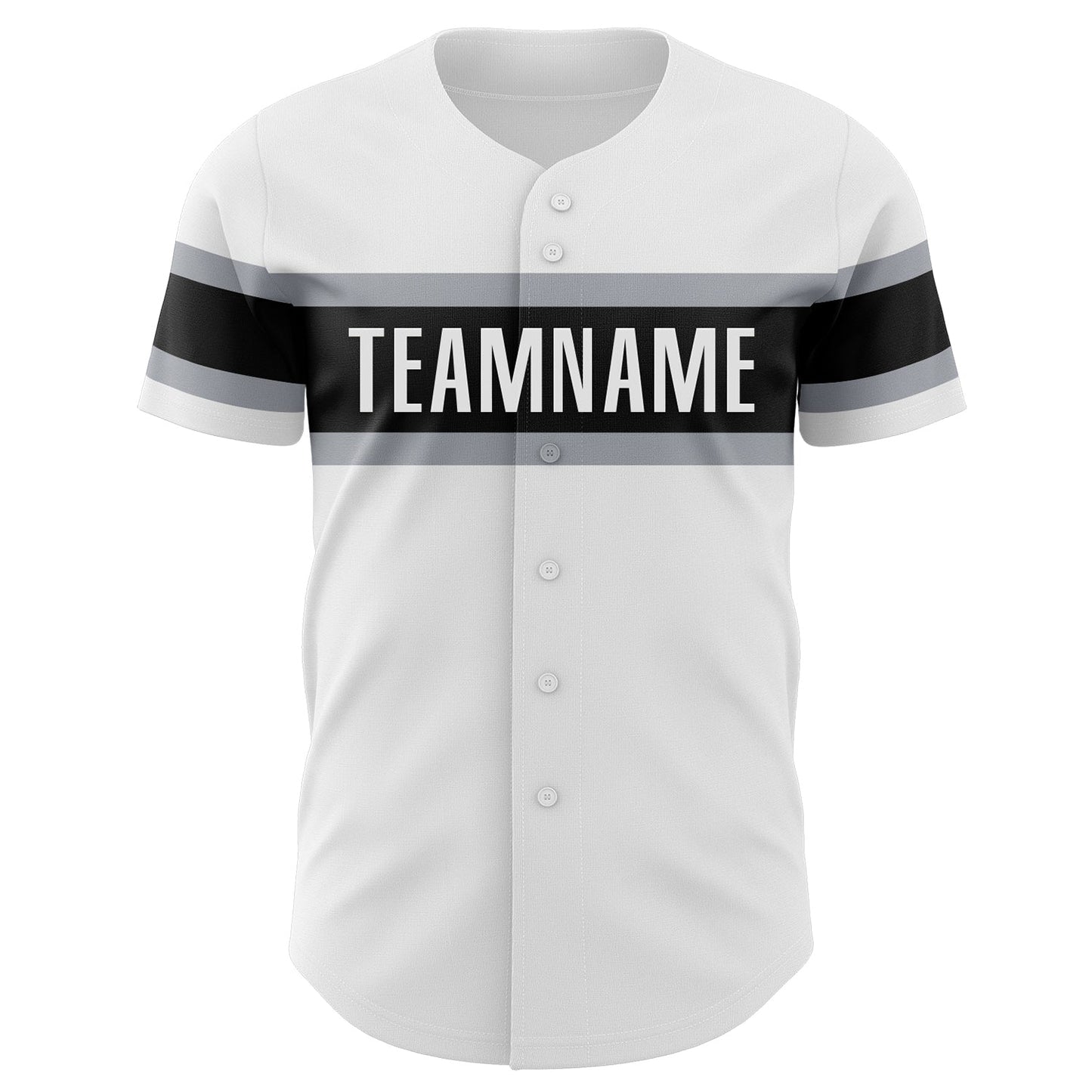 Custom White Black-Gray Authentic Baseball Jersey baseball jersey product view 2