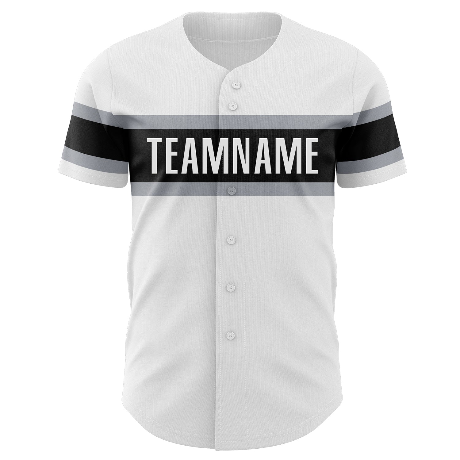 Custom White Black-Gray Authentic Baseball Jersey baseball jersey product view 2