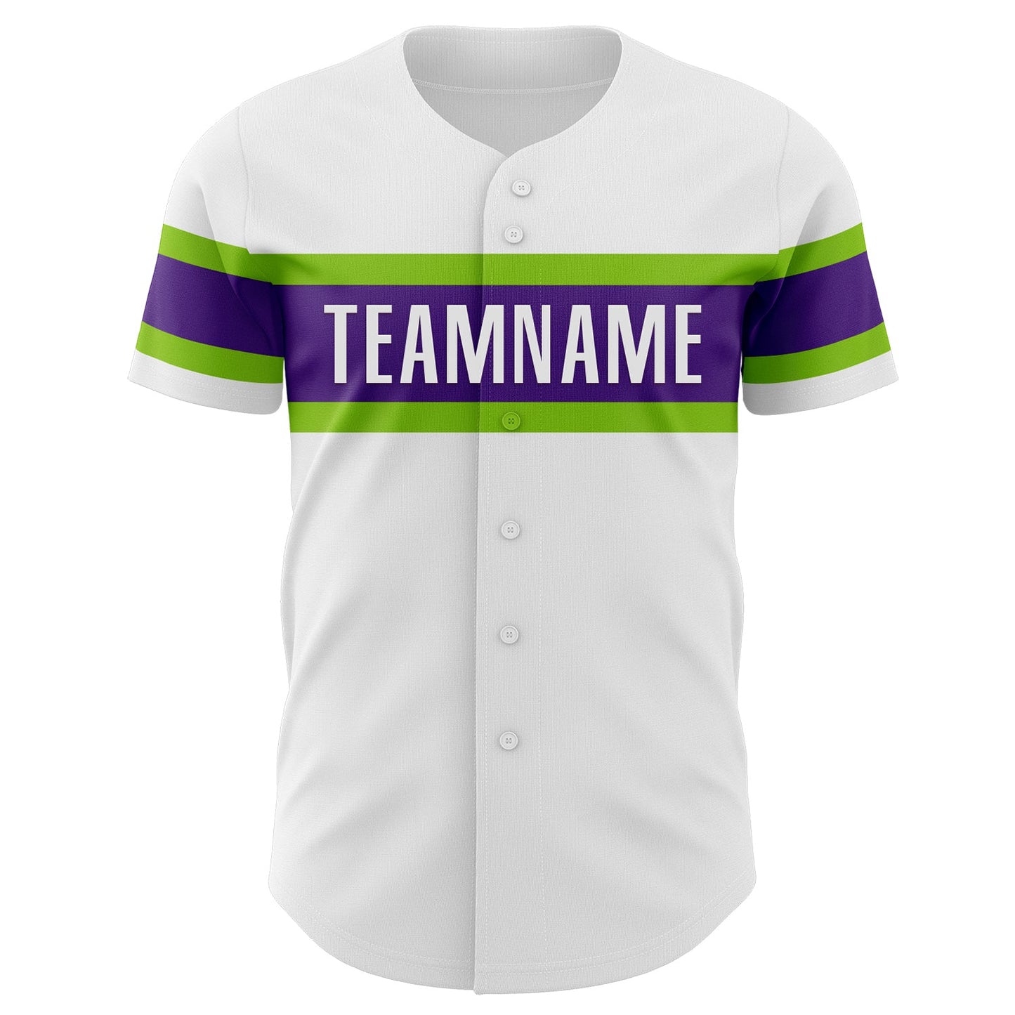 Custom White Purple-Neon Green Authentic Baseball Jersey baseball jersey product view 2