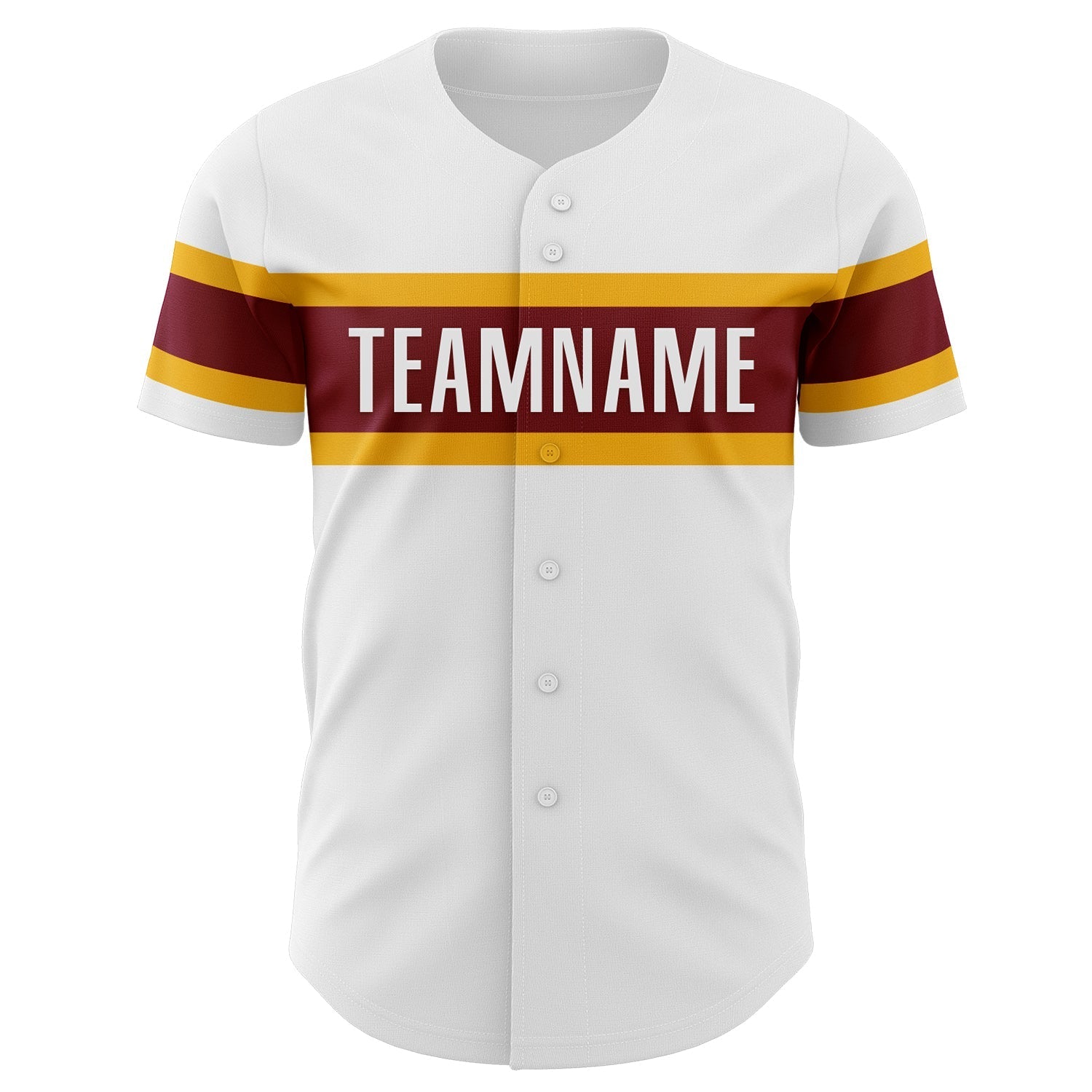 Custom White Maroon-Gold Authentic Baseball Jersey baseball jersey product view 2