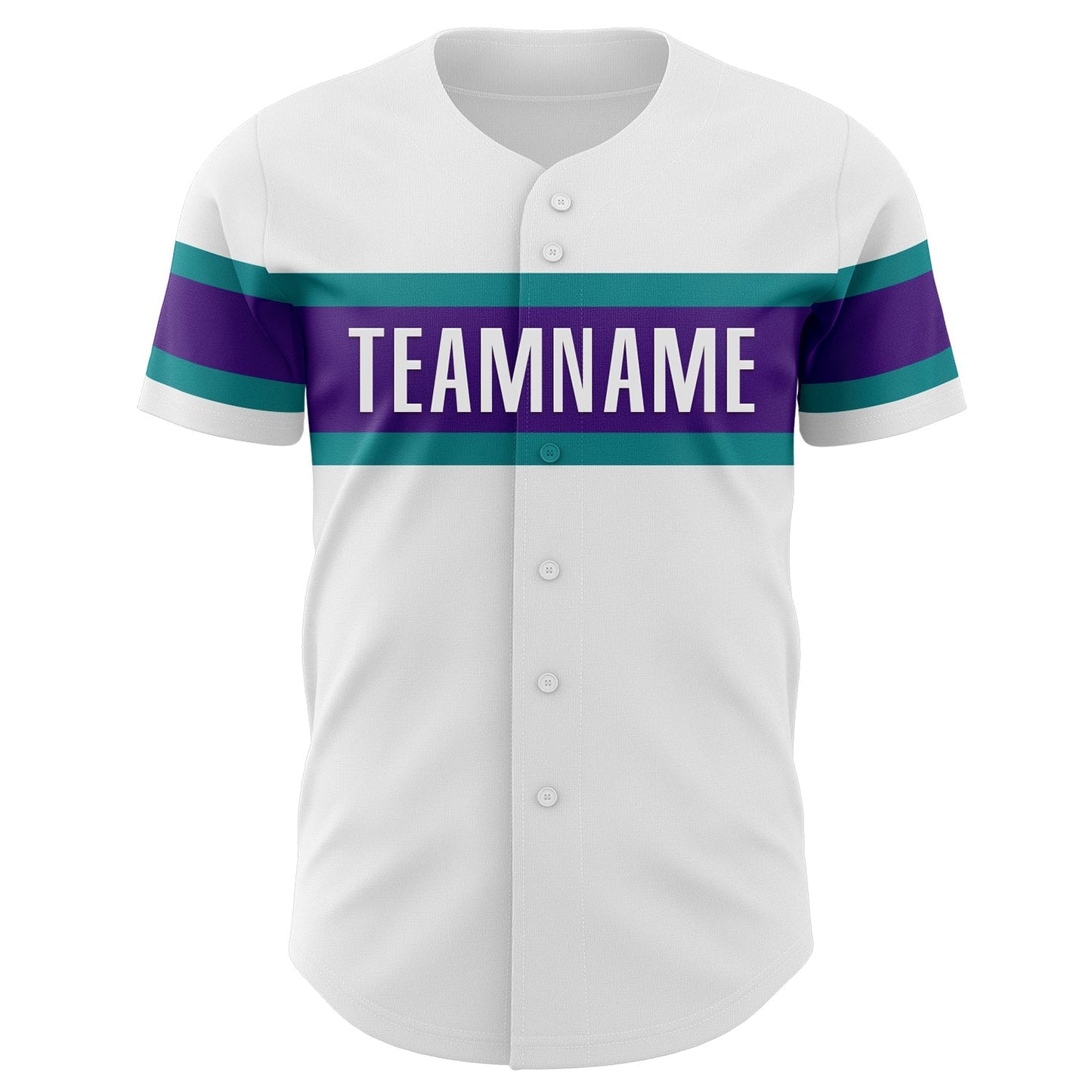 Custom White Teal-Purple Authentic Baseball Jersey baseball jersey product view 2