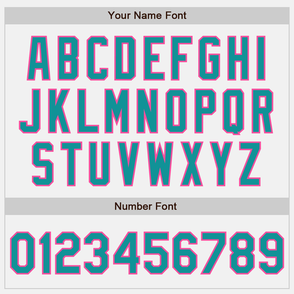 Custom White Teal-Pink Authentic Baseball Jersey baseball jersey product view 5