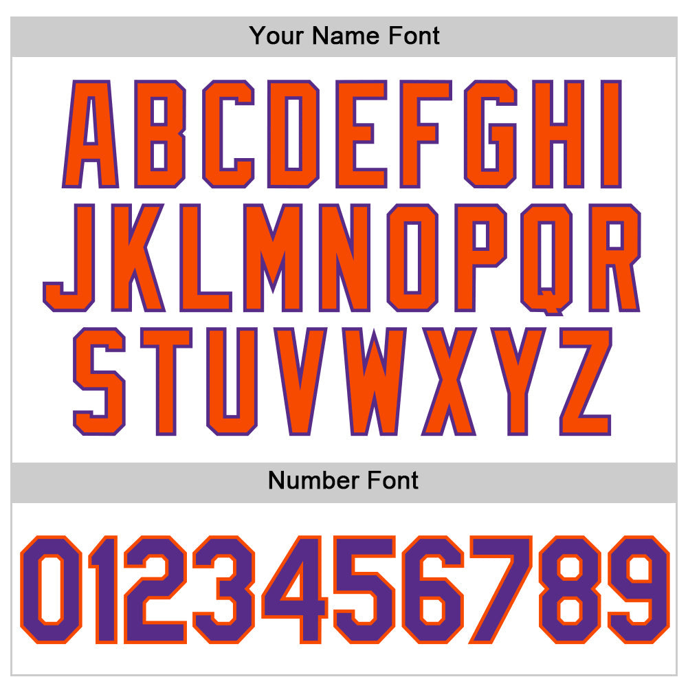 Custom White Purple-Orange Authentic Throwback Baseball Jersey baseball jersey product view 5