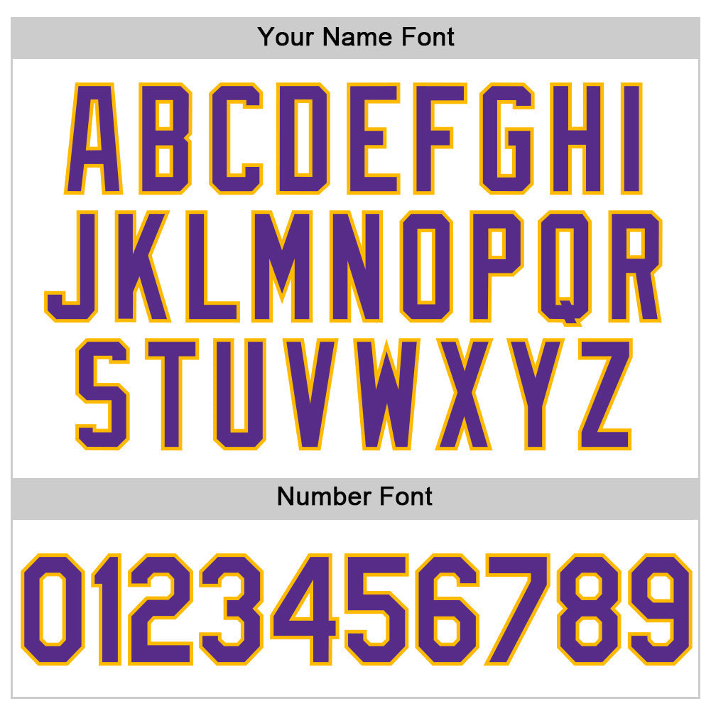 Custom White Purple-Gold Authentic Throwback Baseball Jersey baseball jersey product view 5