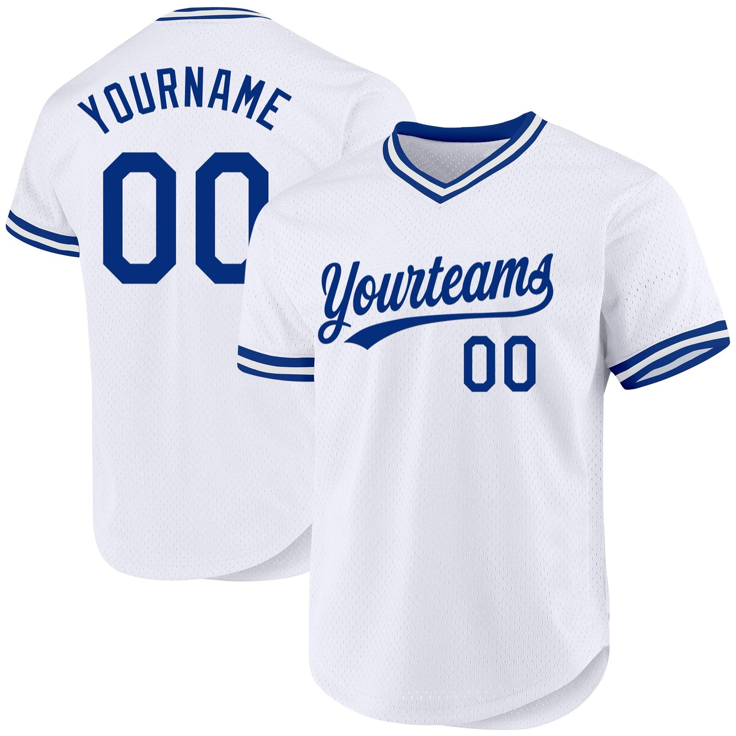 Custom White Royal Authentic Throwback Baseball Jersey baseball jersey product view 1