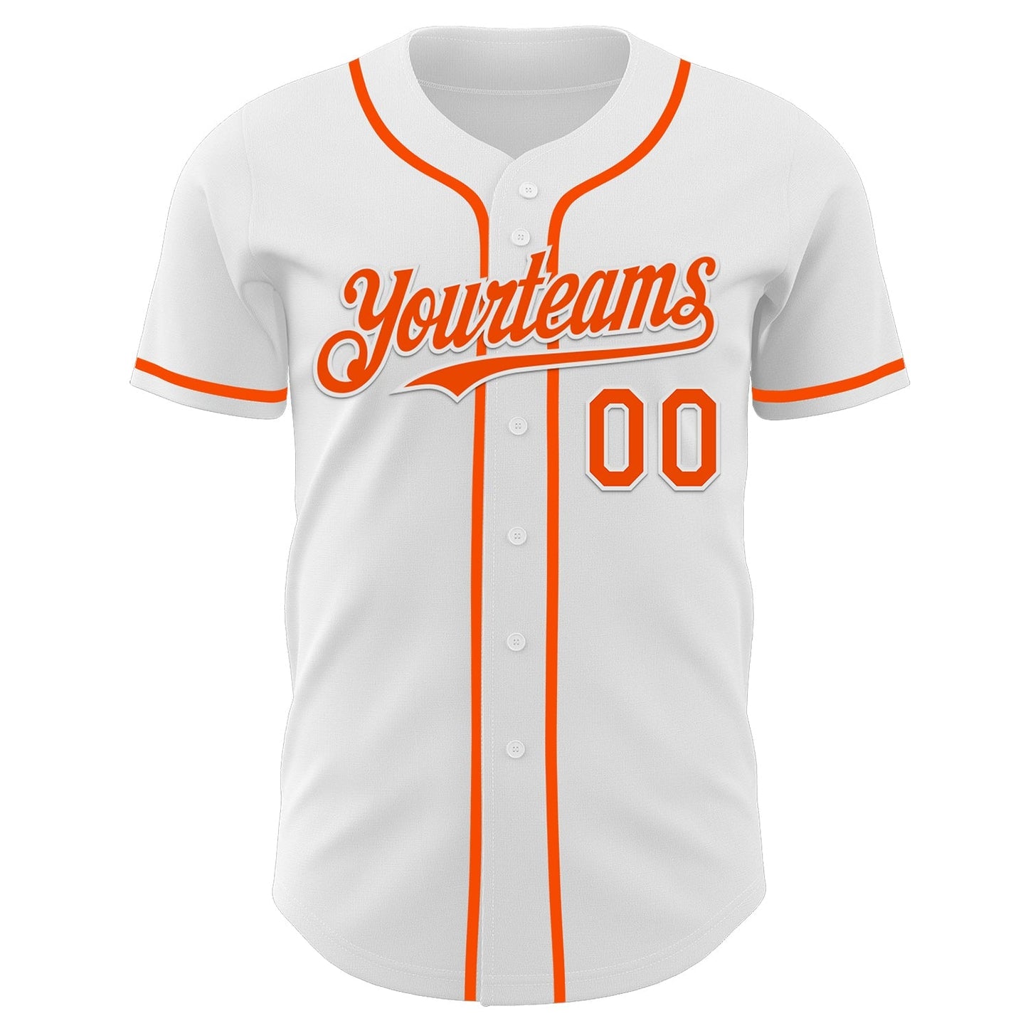 Custom White Orange Authentic Baseball Jersey baseball jersey product view 2