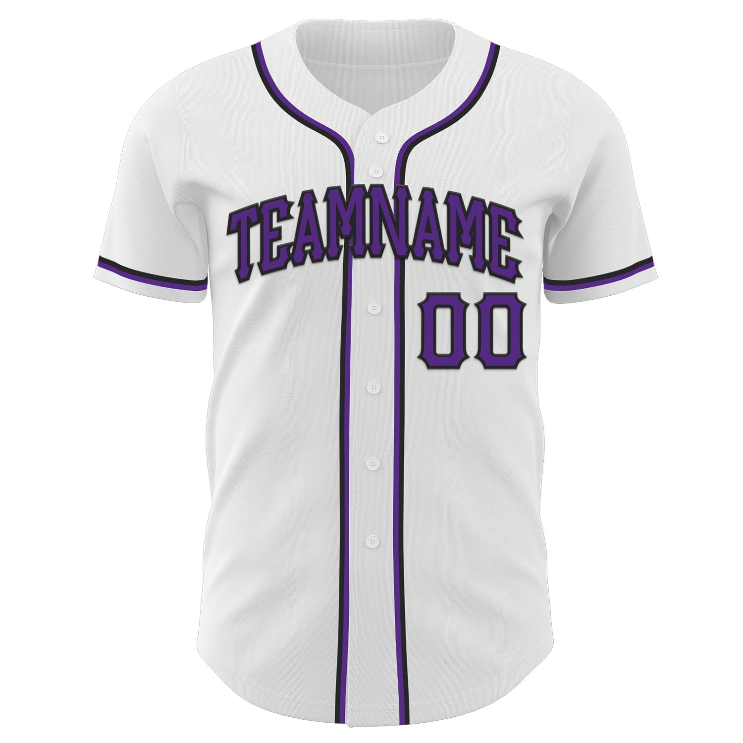 Custom White Purple-Black Authentic Baseball Jersey baseball jersey product view 2
