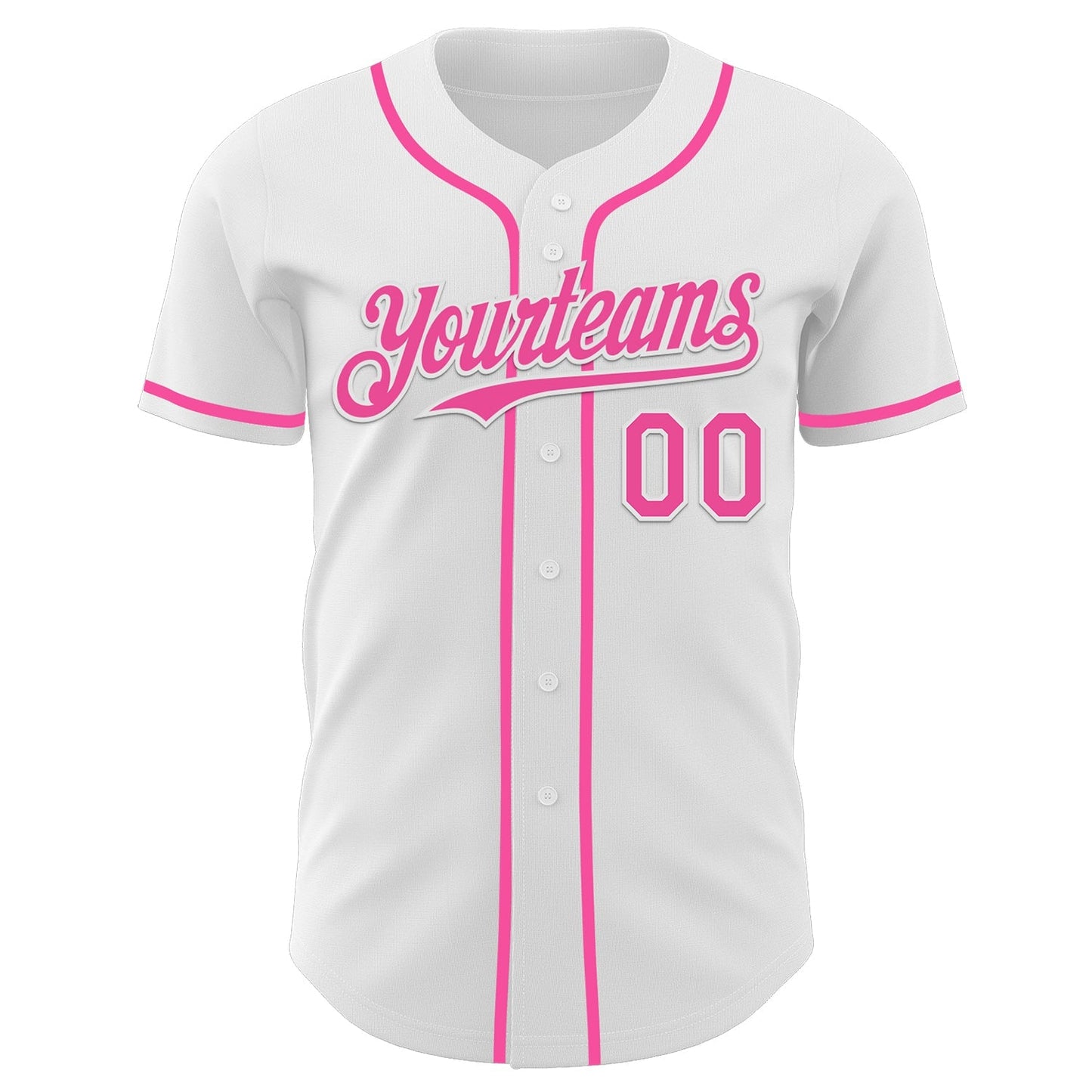 Custom White Pink Authentic Baseball Jersey baseball jersey product view 2